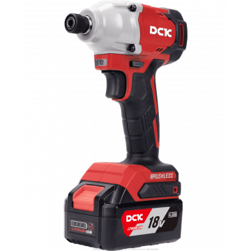 Гайковерт аккум ударный бесщеточный DCK KDPL03-14 2*4А/ч, HEX-impact, 180Нм, 2 скорости, подсветка.