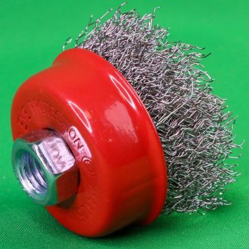 Щетка чашечная Д65*M14, ворс гофр нерж сталь 0,30