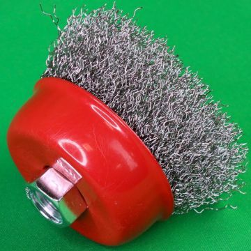 Щетка чашечная Д75*M14, ворс гофр нерж сталь 0,30