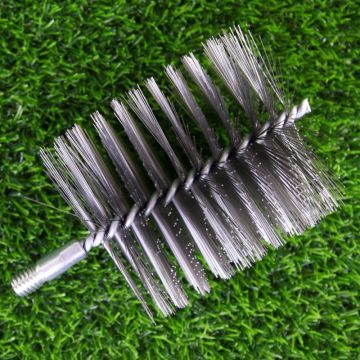Щетка ерш Д75*100*160, ворс прямая сталь 0,35, посадка 1/2" резьба BSW